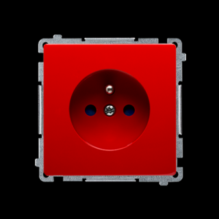 BASIC MODUŁ Gniazdo pojedyncze z uziemieniem 2P+Z, zaciski śrubowe, czerwony [10]
