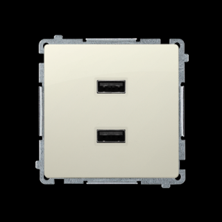 BASIC MODUŁ Ładowarka USB podwójna 2.1 A, 5V DC, 230V, beżowy [10]