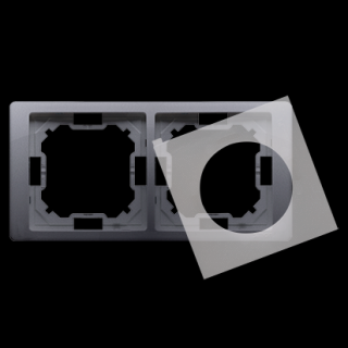 BASIC NEOS Ramka 2-krotna z uszczelką IP44, srebrny mat [10]