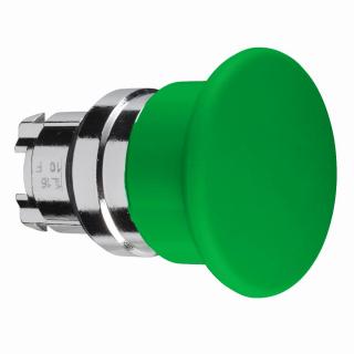 Główka przycisku grzybkowego fi40 zielony z samoczynnym powrotem metalowy