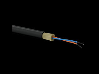 Kabel światłowodowy OS2 abonencki FTTx okrągły SM 2J 9/125 G657A LSOH czarny, całkowicie dielektryczny, 1000m ALANTEC