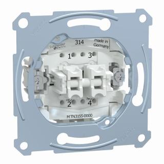 Merten mechanizm przycisku podwójnego, zacisk  bezśrubowy, 250V AC 10A