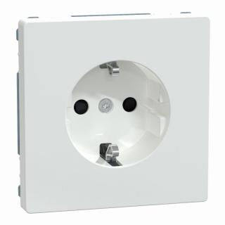 Merten SCHUKO gniazdko elektryczne, przesłona, screwless terminals, lotus white, System  Design