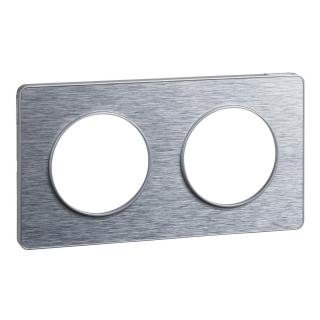 Odace Touch, ramka 2-krotna, podstawa aluminium,  inox