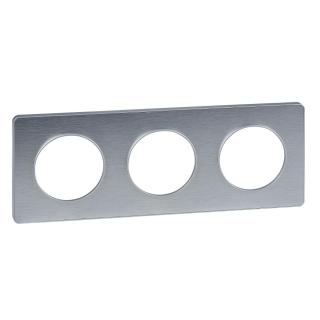 Odace Touch, ramka 3-krotna, podstawa aluminium,  inox