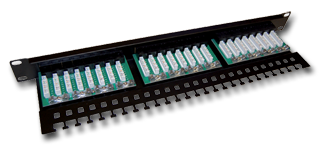 Patch panel UTP kat.5e 24 porty LSA z półką 1U/19" ALANTEC