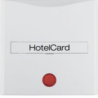 S.1/B.3/B.7 Nasadka z nadrukiem i czerwoną soczewką łącznika hotelowego na kartę, biały [10]