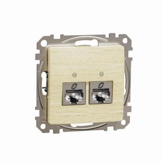 SEDNA DESIGN Gniazdo komputer. 2xRJ45 kat.6A STP,  brzoza