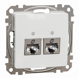 SEDNA DESIGN Gniazdo komputerowe 2xRJ45 kat.6A STP,  białe