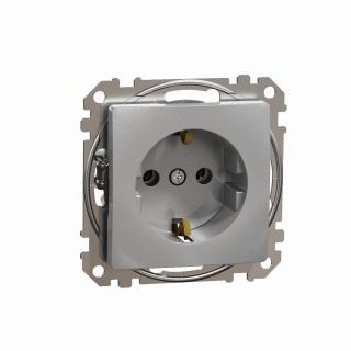 SEDNA DESIGN gniazdo schuko,srebrne aluminium