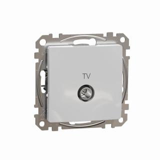 SEDNA DESIGN gniazdo TV przelotowe , srebrne aluminium