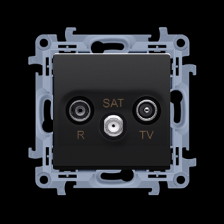 SIMON 10 Gniazdo antenowe R-TV-SAT końcowe/zakończeniowe do gniazda przelotowego tłum.:R, TV, SAT - 1.5 dB, czarny mat [10]