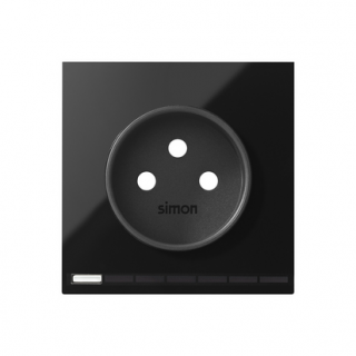 SIMON 100 Panel 1-krotny: iO 1 gniazdo z uziemieniem 2P+Z, czarny [1]