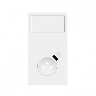 SIMON 100 Panel 2-krotny pion: 1 klawisz + gniazdo z uziemieniem 2P+Z z zintegrowaną ładowarką USB, biały mat [1]