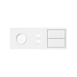 SIMON 100 Panel 3-krotny: 1 gniazdo z uziemieniem 2P+Z + 1 podwójna ładowarka USB + 1 przycisk żaluzjowy + 1 klawisz, biały mat [1]