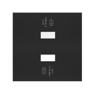 SIMON 100 Pokrywa ładowarki USB , czarny mat [1]