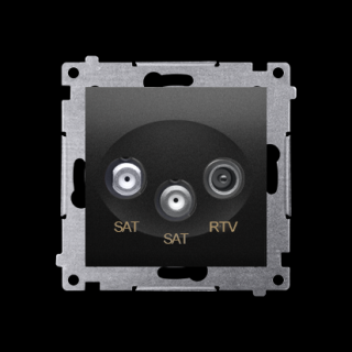 SIMON 54 Gniazdo antenowe SAT-SAT-RTV podwójne tłum.:1dB, czarny [10]