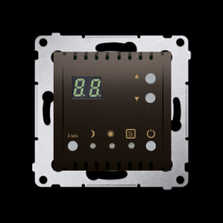 SIMON 54 Regulator temperatury z wyświetlaczem z czujnikiem wewnętrznym, brąz mat [10]