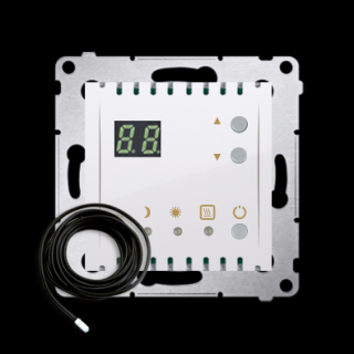 SIMON 54 Regulator temperatury z wyświetlaczem z czujnikiem zewnętrznym, biały [10] *sonda  w komplecie