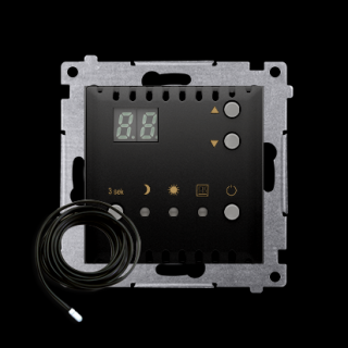 SIMON 54 Regulator temperatury z wyświetlaczem z czujnikiem zewnętrznym, czarny [10] *sonda  w komplecie