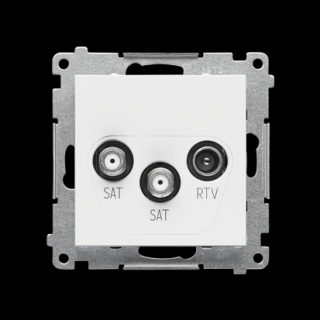 SIMON 55 Gniazdo antenowe SAT-SAT-RTV podwójne tłum.:1dB, biały mat  [10]