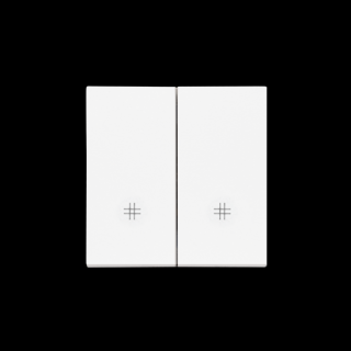 SIMON 55 Klawisz podwójny z piktogramami krzyżowymi do: SW7/2M, SW6/2WM, biały mat  [20]