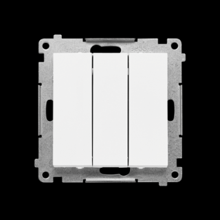 SIMON 55 Przycisk potrójny z podświetleniem LED  10AX, szybkozłącza, biały mat [10]