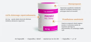 Magnez MSE Naturalny magnez o przedłużonym uwalnianiu. Wysoka dawka- 300 mg. MONOPREPARAT