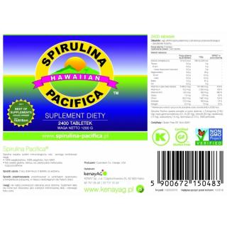 Spirulina Pacifica hawajska 500 mg (2400 tabletek) - suplement diety