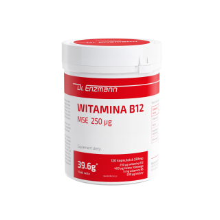Witamina B12 MSE  120 tabl Wysokie dawki: B12 (500 µg), B6 (10 mg), biotyna (1000 µg) i kwas foliowy (900 µg)