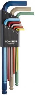 Bondhus zestaw długich kluczy imbusowych (1,5-10 mm) z kulką [9-cz.]