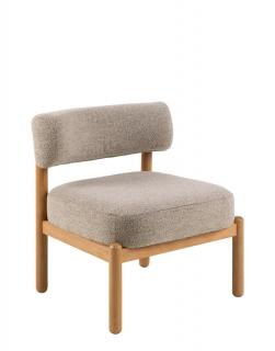 -10% z kodem BD10 - Fotel do salonu Burley, boucle, dąb, beżowy