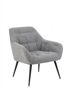 -10% z kodem BD10 - Fotel wypoczynkowy Brooke, boucle, szary, do salonu, nowoczesny