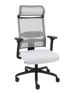 -10% z kodem ERGO25 - Fotel biurowy Ergofix TM06 szary - ergonomiczny, młodzieżowy, z zagłówkiem, siatkowy, wygodny dla kręgosłupa