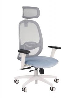 -10% z kodem ERGO25 - Krzesło biurowe Nodi WS HD - obrotowe, siatkowe, biały, ergonomiczne, z zagłówkiem