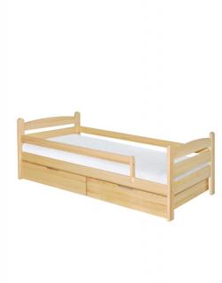 Drewniane łóżko dziecięce z szufladami Mauricius 90x200, sosna naturalna