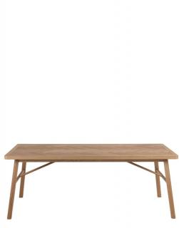 Drewniany stół Dorney do jadalni, jodełka, prostokątny, stół dębowy