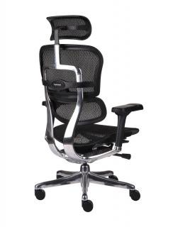 Ergonomiczny fotel biurowy Ergohuman Elite 2 BS Black - czarny nowoczesny fotel siatkowy
