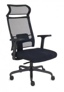 Fotel biurowy Ergofix TM01 czarny - ergonomiczny, młodzieżowy, z zagłówkiem, siatkowy, wygodny dla kręgosłupa