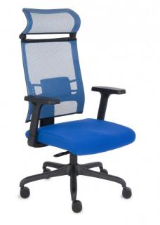 Fotel biurowy Ergofix TM03 niebieski - ergonomiczny, młodzieżowy, z zagłówkiem, siatkowy, wygodny dla kręgosłupa