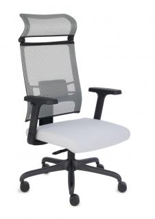 Fotel biurowy Ergofix TM06 szary - ergonomiczny, młodzieżowy, z zagłówkiem, siatkowy, wygodny dla kręgosłupa