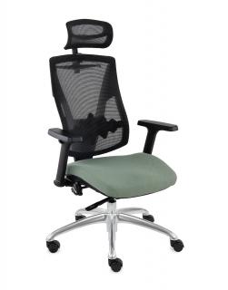 Fotel biurowy Futura 4S Plus - ergonomiczny, z zagłówkiem, siatkowy, obrotowy, wygodny