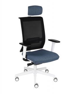 Fotel biurowy Level WS HD - ergonomiczny, obrotowy, wygodny dla kręgosłupa, siatkowy, z zagłówkiem