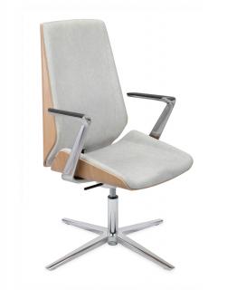Fotel biurowy Moon Wood CF - Fornir dębowy  - elegancki, ergonomiczny fotel drewniany