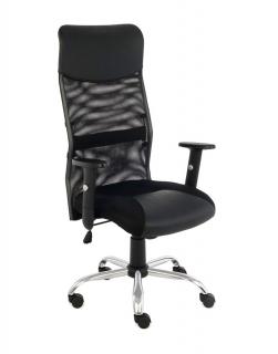 Fotel biurowy Plus R (HIT) - ergonomiczny, obrotowy, wygodny dla kręgosłupa, czarny, siatkowy