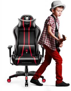 Fotel gamingowy Diablo X-One 2.0 czarno-czerwony: Kids Size, fotel dziecięcy, do pokoju