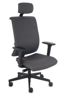 Fotel Level BT HD -biurowy, obrotowy, wygodny dla kręgosłupa, z zagłówkiem