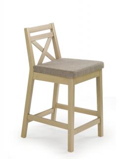 Hoker drewniany Borys Low,  do kuchni, krzesło hoker, niski, biały