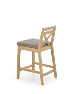 Hoker drewniany Borys Low, do kuchni, krzesło hoker, niski, dąb sonoma