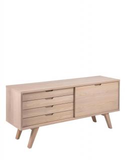Komoda drewniana do salonu A-line (60578), jasny dąb